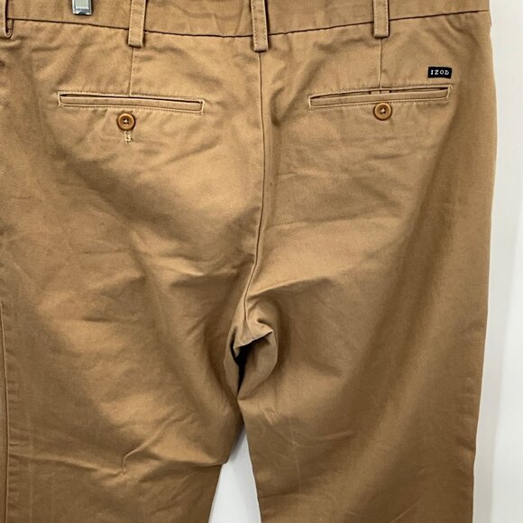 Izod Men's American Chino‎ Pants W36 L32 Khaki Tan Cotton - Picture 5 of 7